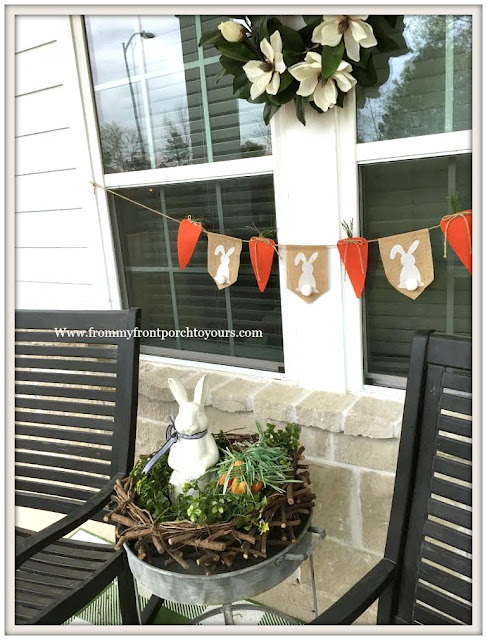 Early Spring Front Porch-Bunny-Vignette-Rocking Chairs-From My Front Porch To Yours