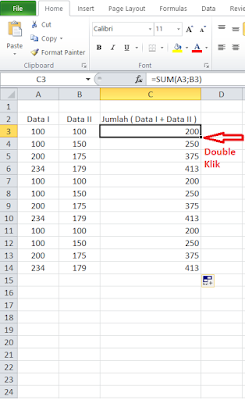 Menjumlahkan Baris Secara Otomatis