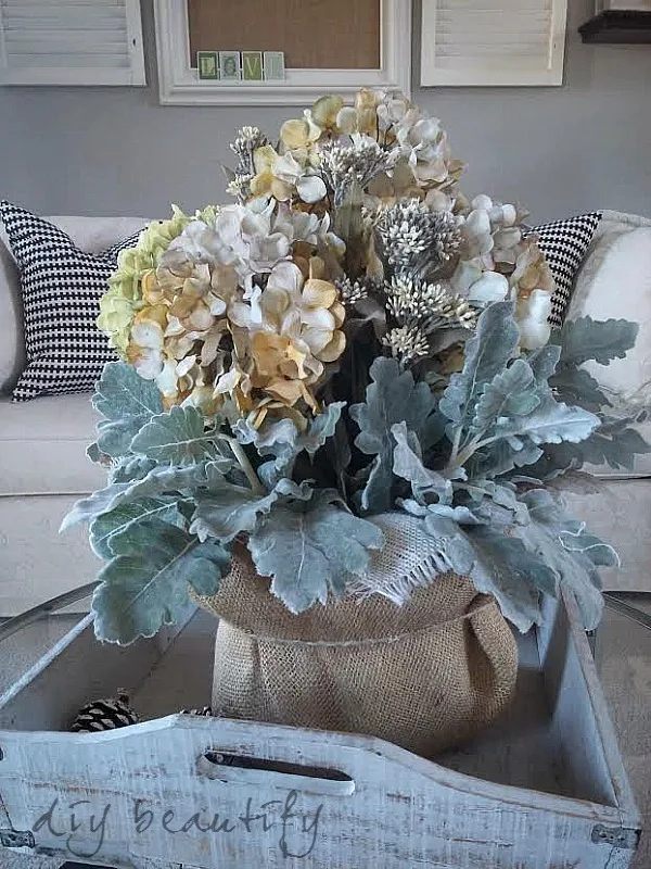 Burlap-wrapped pot