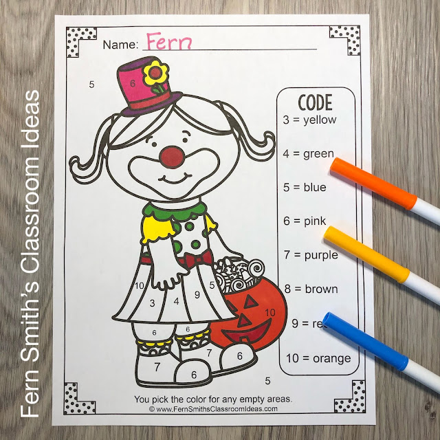Halloween Themed Color By Number Kindergarten Know Your Numbers Printables