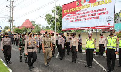 Polres Bantul Gelar Apel Pergeseran Pasukan, Siap Amankan Pemungutan Suara Pilkada Bantul