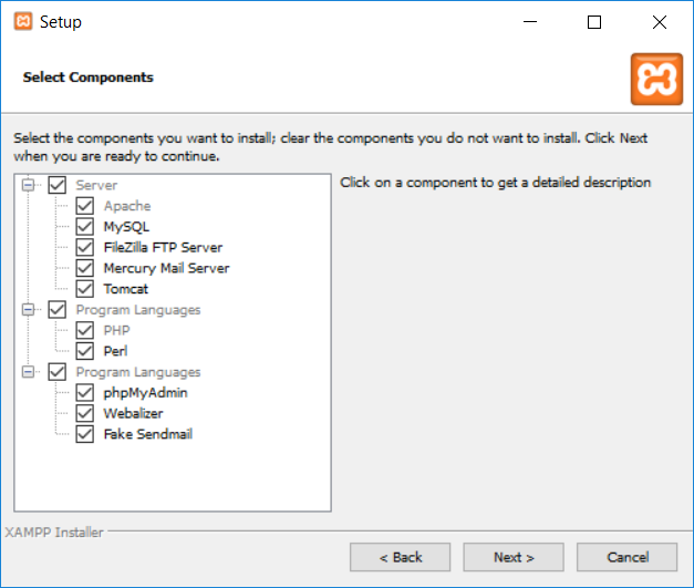 Select components]