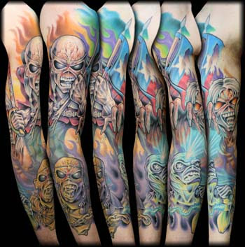 skull sleeve tattoos