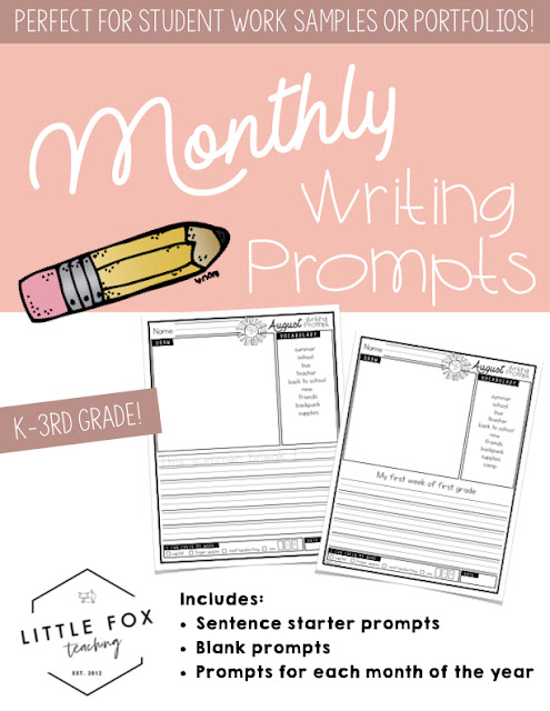 https://www.teacherspayteachers.com/Product/K-3rd-MONTHLY-Writing-Prompts-Templates-4967385