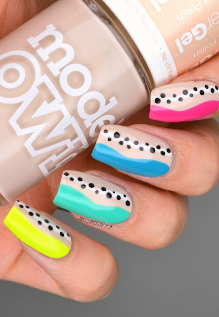 Neon Abstract Nail Art