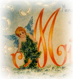 angel tattoo letter M