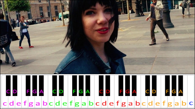 Run Away With Me by Carly Rae Jepsen Piano / Keyboard Easy Letter Notes for Beginners