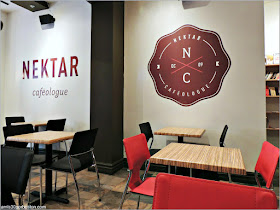 Interior de la Cafetería Nektar Cafeologue en Quebec