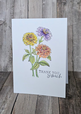 Simply Zinnia stampin up clean and simple easy quick thank you card