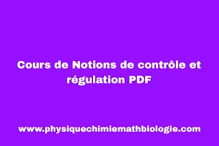 Cours de Notions de contrôle et régulation PDF