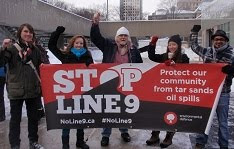 Demonstration against Enbridge Line 9 at Toronto City Hall, Saturday January 26 2013.