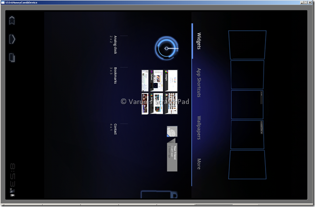 HoneyComb Widgets bar