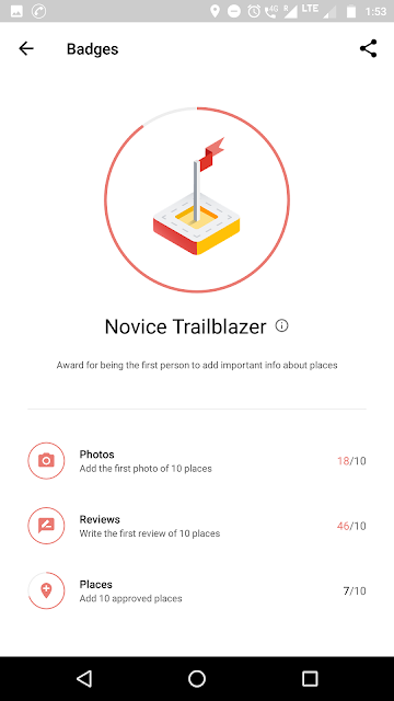 Google Local Guides Novice Trailblazer Badges