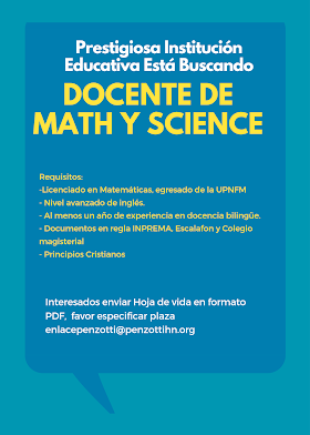 Math and Science Teacher - Tegucigalpa