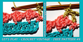 free crochet patterns, how to crochet, vintage crochet, sideways stitch,