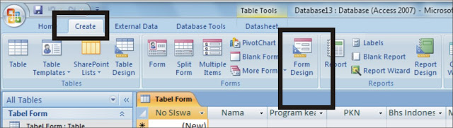 Membuat form pada ms.access