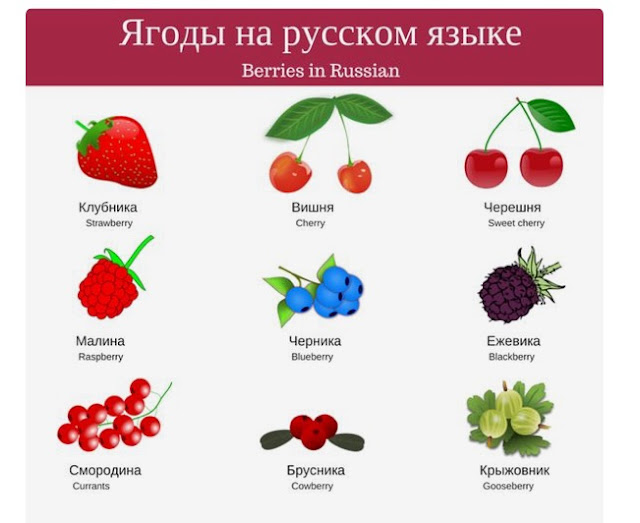 Berries in Russian