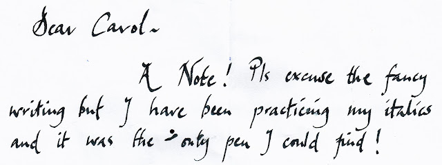 Note of the week Fancy Writing