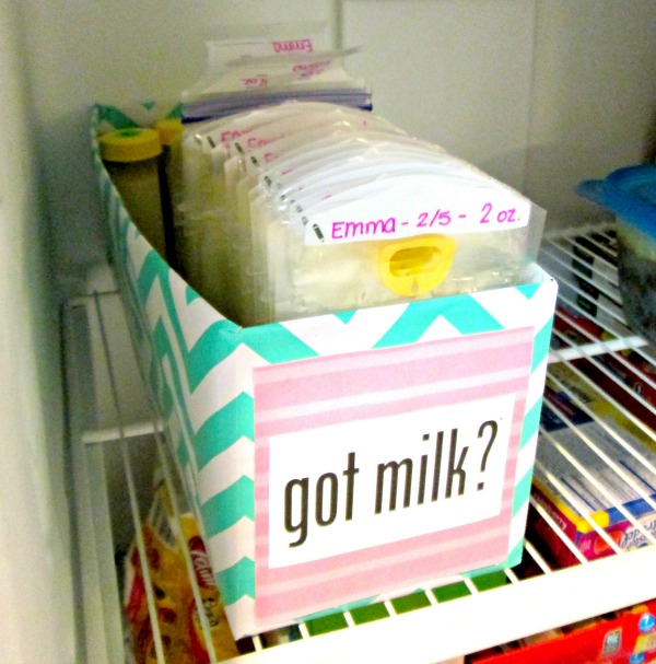 Breast milk freezer storage from a soda can box 