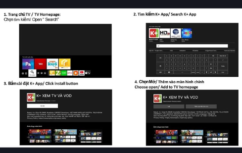 Hướng dẫn các bước tải App K+ trên tivi TCL