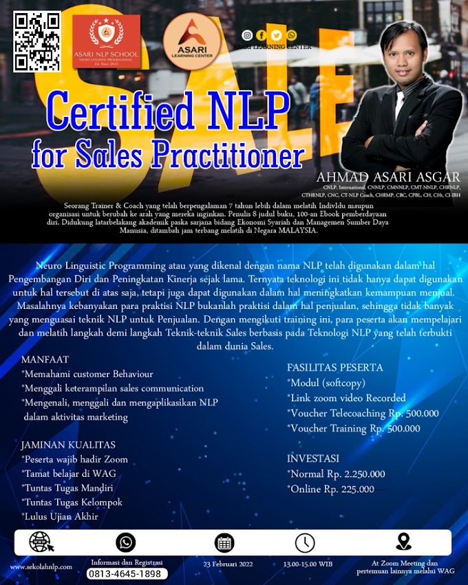 WA.0813-4646-1898 | CERTIFIED NLP FOR SALES PRACTITIONER Februari 2022 