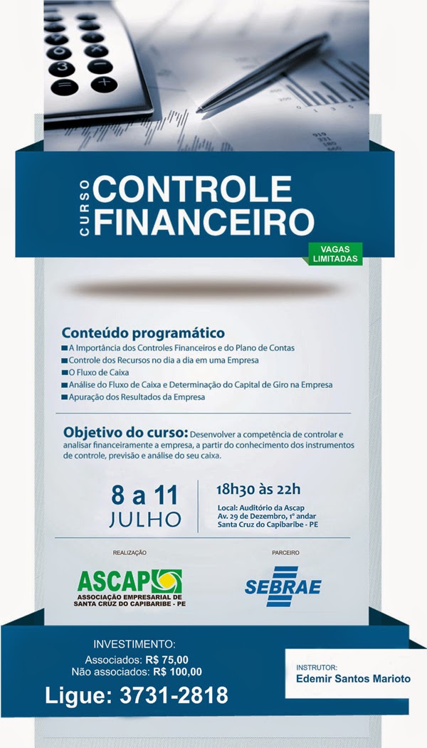ASCAP traz o Curso de Controle Financeiro‏