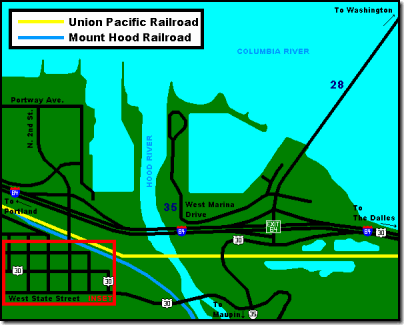 Map of Hood River, Oregon