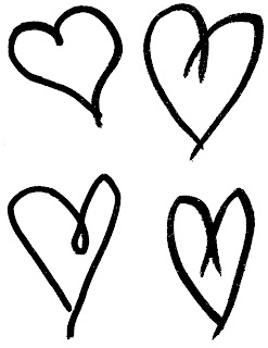 collage sheet heart hand drawn printable download clipart artwork