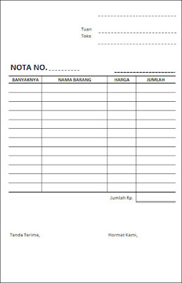Contoh Form Nota di Ms. Excel - Belajar Excel