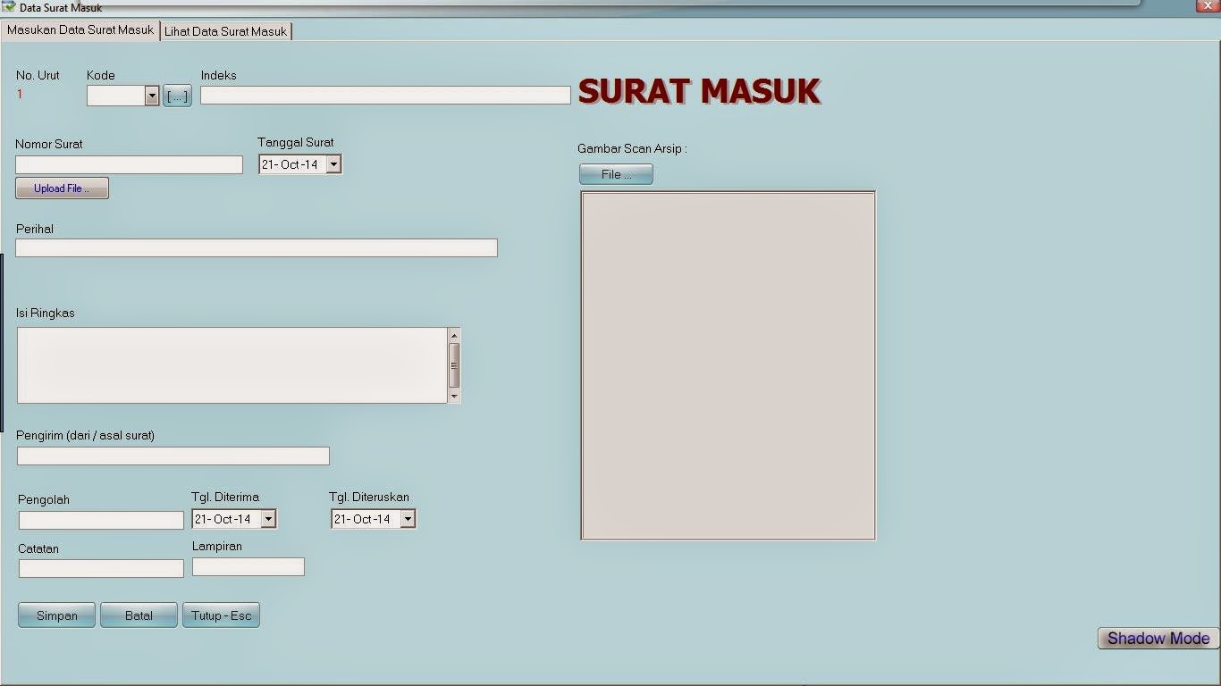 Anantha.blogspot.com: APLIKASI SURAT MASUK DAN KELUAR 3.0 