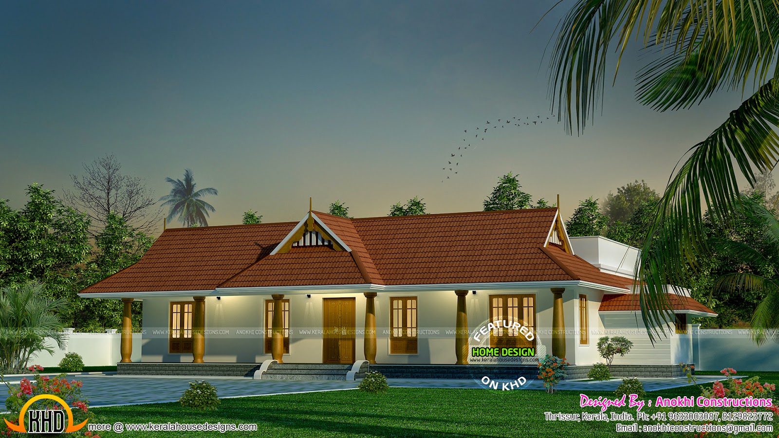Small Traditional Nallukettu House Kerala home design 