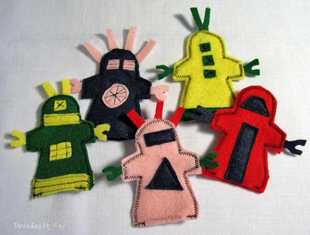 Free tutorials to make felt finger puppets. Threading My Way