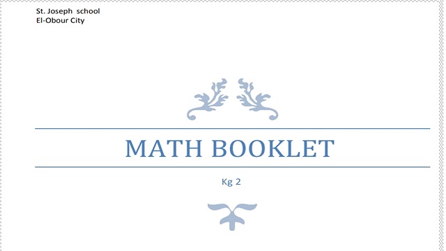 بوكليت ماث كى جى تو math booklet Kg2