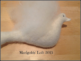 finished felted dove