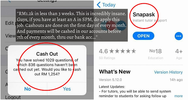 Dapat upah 1200 tolong student buat kerja sekolah je, gadis ini ajar cara buat duit tepi guna "Snapask"