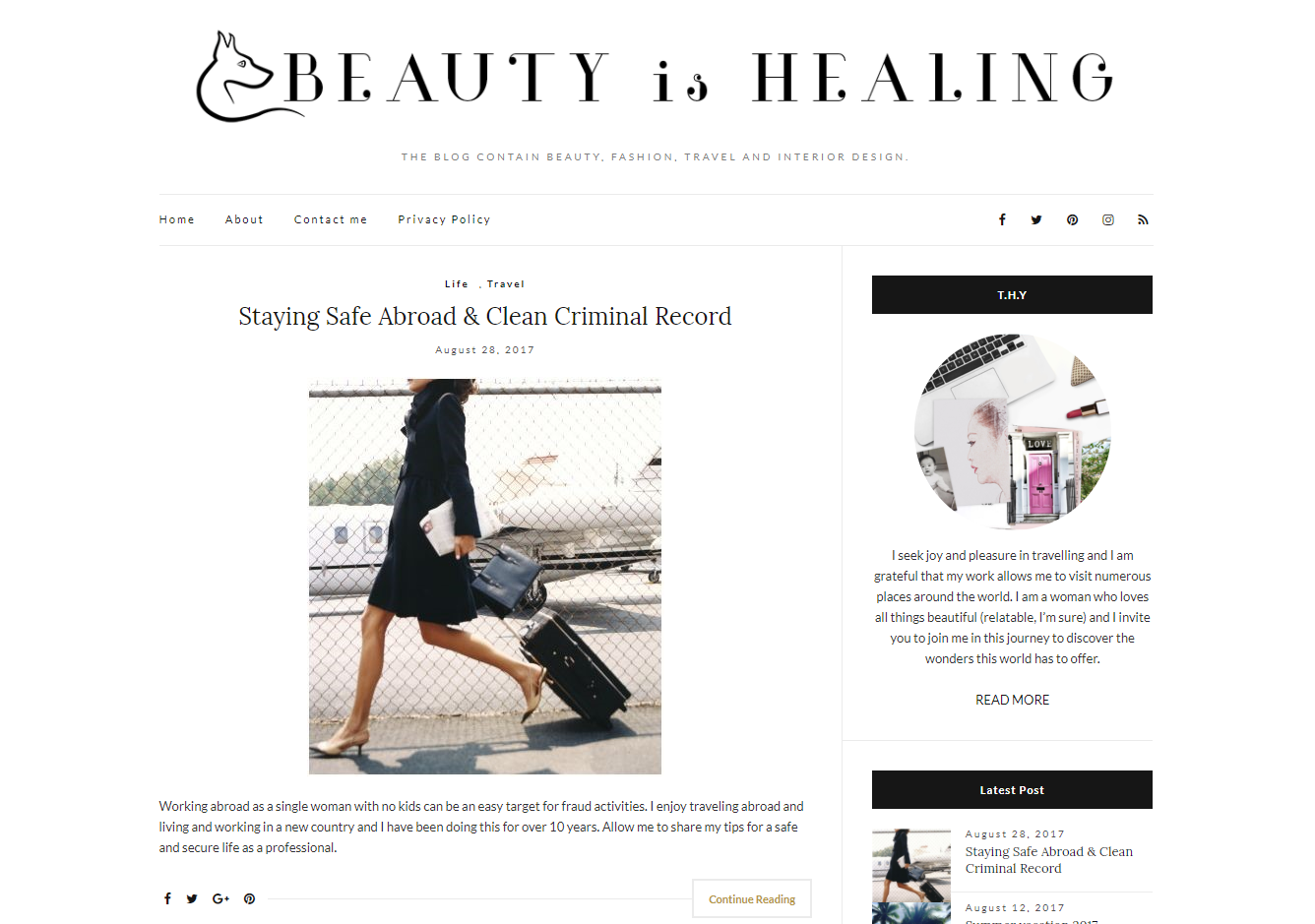 Beauty is Healing Wordpress Blog Design