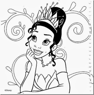 Princesa Tiana para colorir