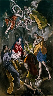 El Greco (Δομήνικος Θεοτοκόπουλος)  Η Προσκύνηση των Ποιμένων (περ. 1605-1610)  από τον Ελ Γκρέκο. Μουσείο Prado, Μαδρίτη