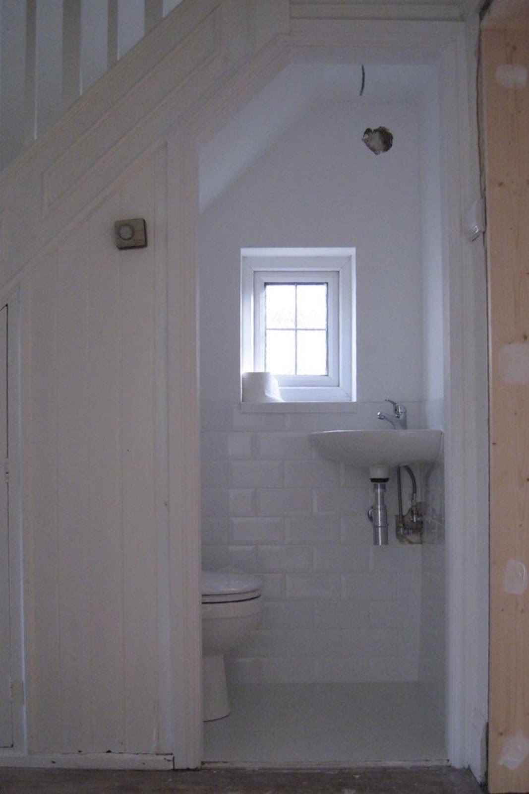 Powder Room Under  The Stairs  Content in a Cottage