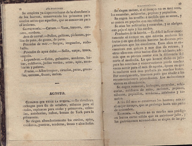 Agosto de 1866, mes gastronomico