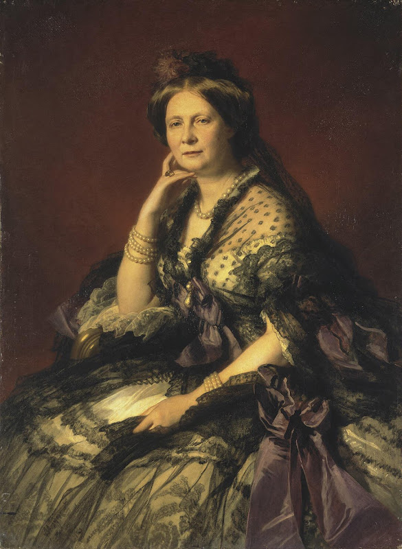 Portrait of Grand Princess Yelena Pavlovna by Franz Xaver Winterhalter - Portrait Paintings from Hermitage Museum
