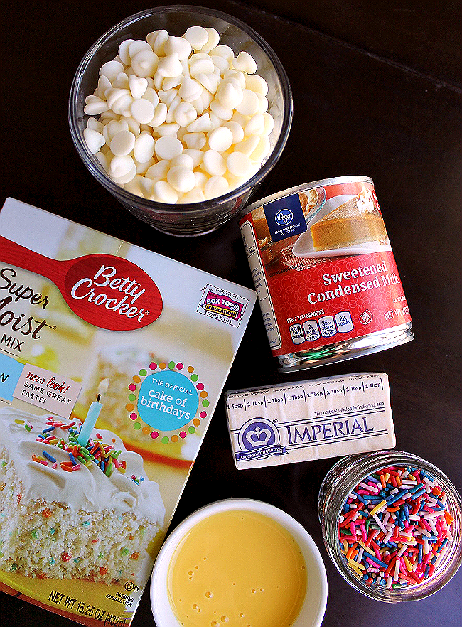 Gooey Sprinkle Bars Ingredients