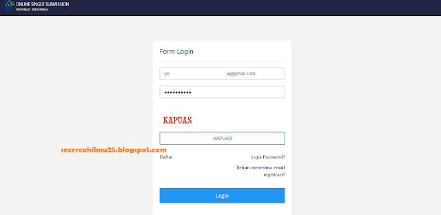 cara login di aplikasi oss