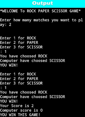 Rock-Paper-Scissor game project in C