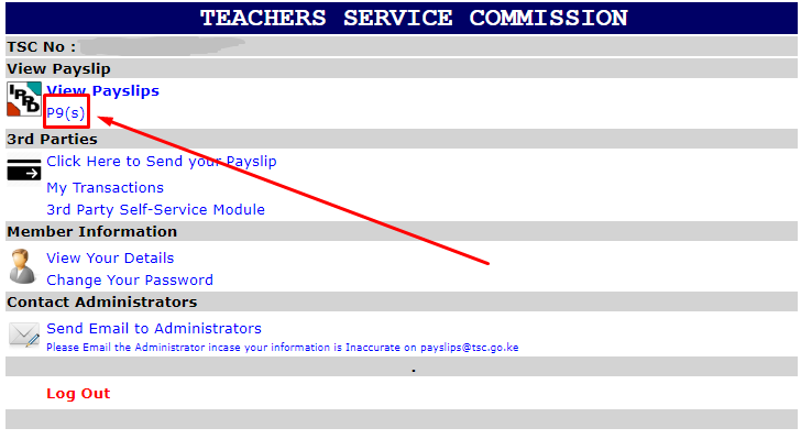 TSC P9 form