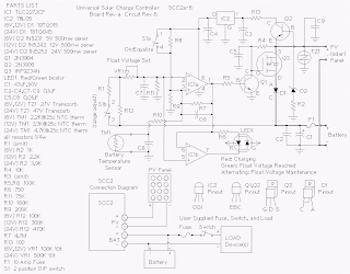  10 Amp Solar Charge Controller Circuit Diagram With Parts List