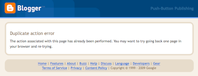 Blogger duplicate action error