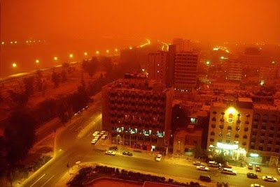 العاصفة الترابية التي ضربت بغداد وعدد من المحافظات