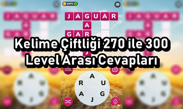 Kelime Ciftligi 270 ile 300 Level Arasi Cevaplari