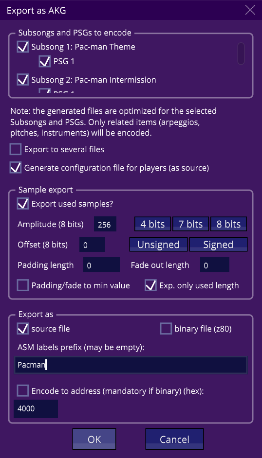 Exportar Arkos Tracker Suite